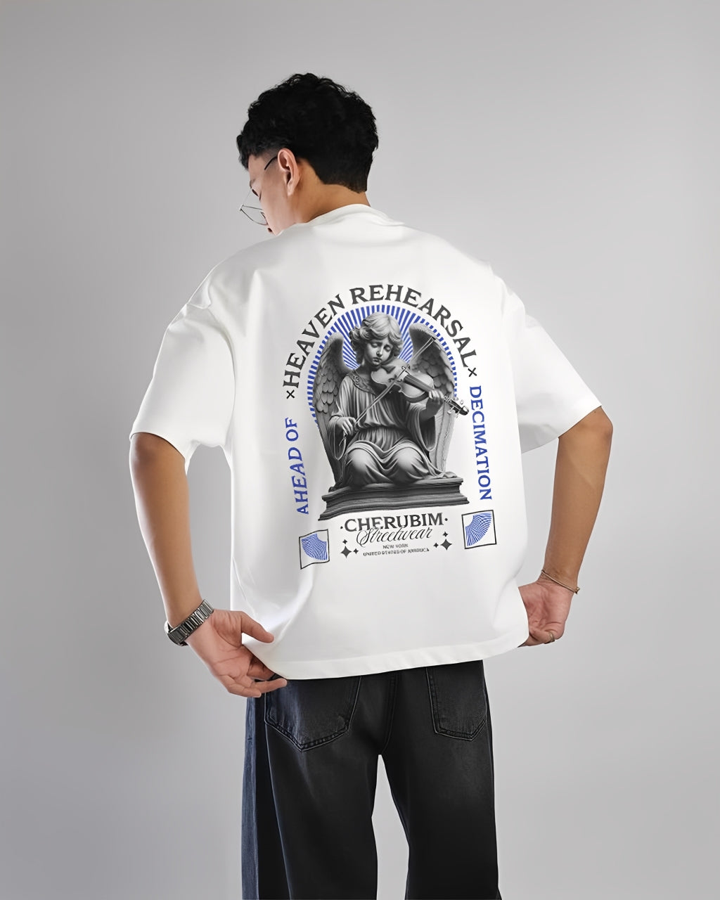 CAMISETA OVERSIZE BLANCA | CHERUBIM