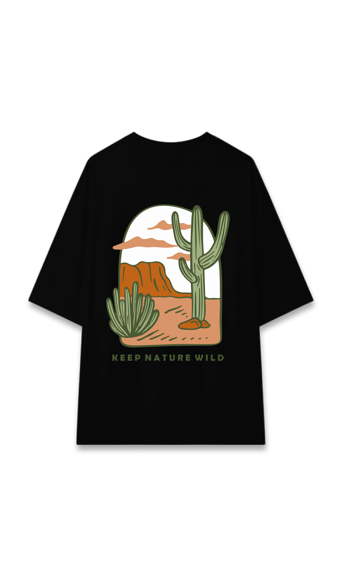 CAMISETA OVERSIZE NEGRA | NATURE WILD