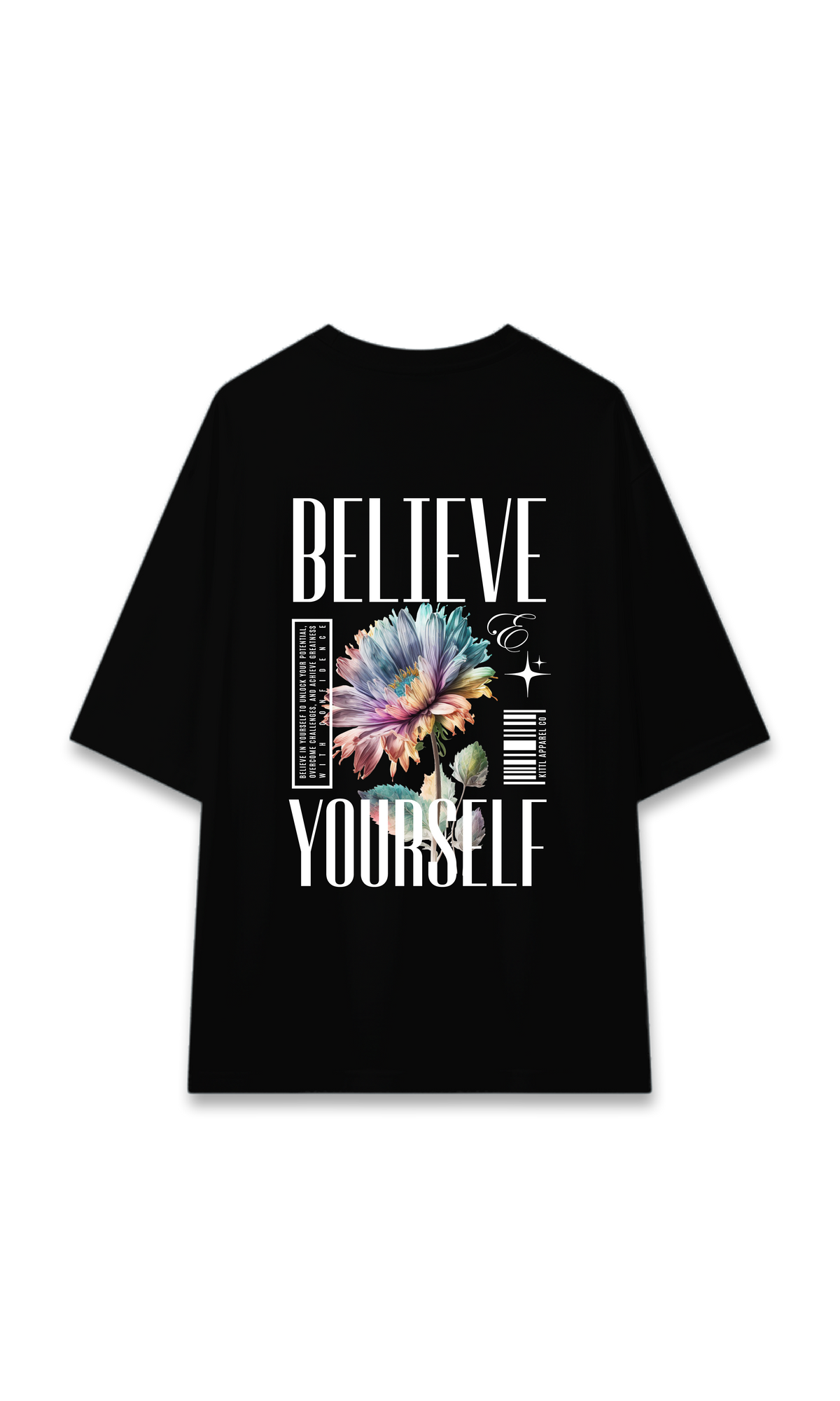 CAMISETA OVERSIZE NEGRA | BELIEVE YOURSELF