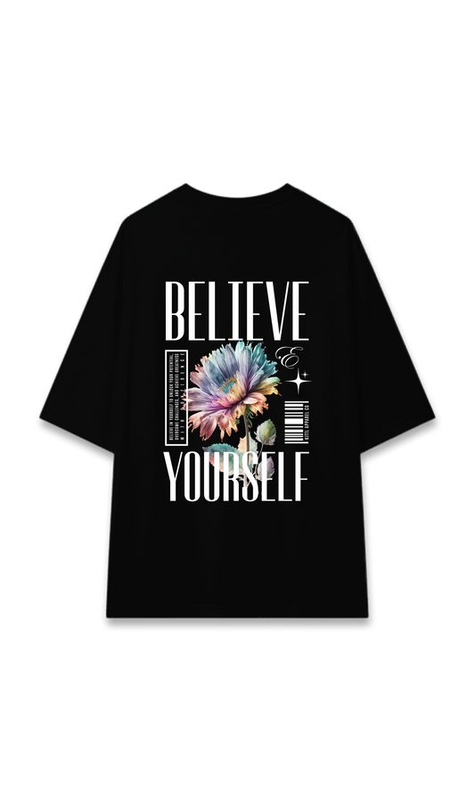 CAMISETA OVERSIZE NEGRA | BELIEVE YOURSELF