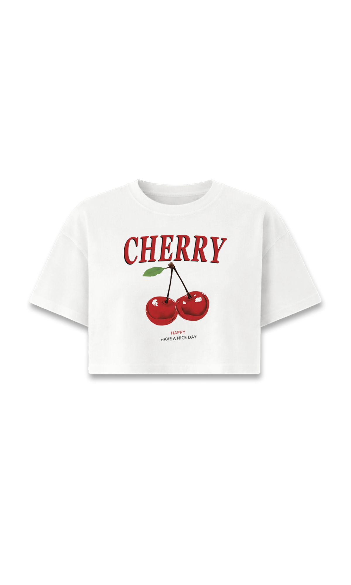 CAMISETA CROP BLANCA | CHERRY