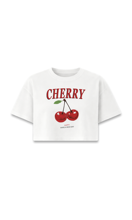 CAMISETA CROP BLANCA | CHERRY